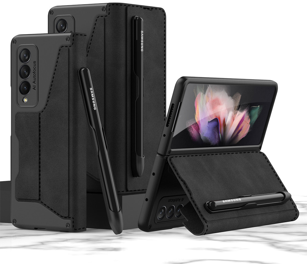 Pouzdro GKK SYNTHETIC Zaklápěcí Samsung Galaxy Z Fold 3 5G černé