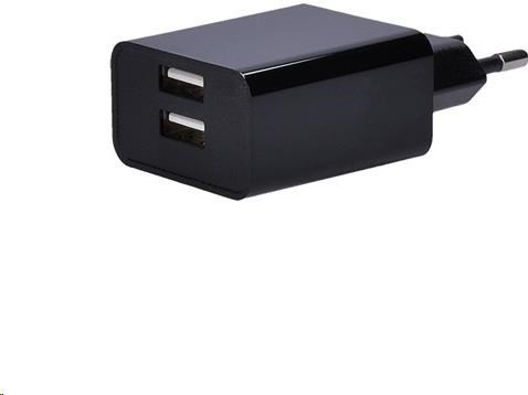 Pouzdro Solight USB nabíjecí adaptér, 2x USB, 3100mA max., AC 230V, černé