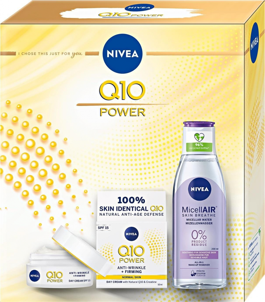 Nivea Face Q10 Power denní krém 50 ml + micelární voda 200 ml dárková sada