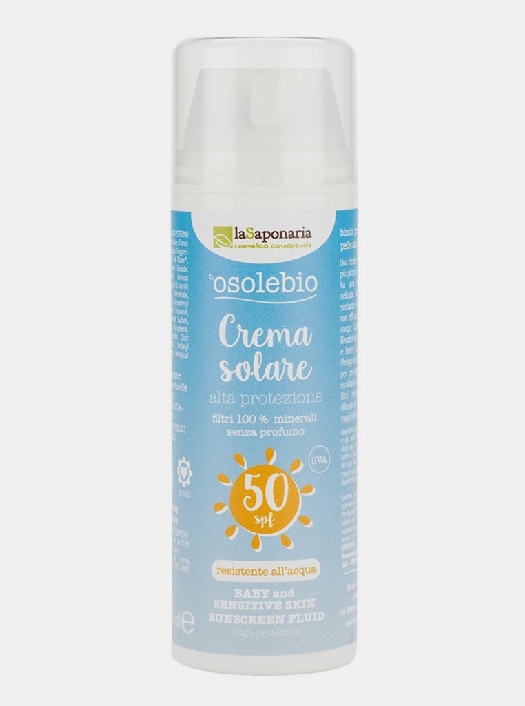 laSaponaria opalovací krém pro děti a citlivou pokožku SPF50 BIO 125 ml