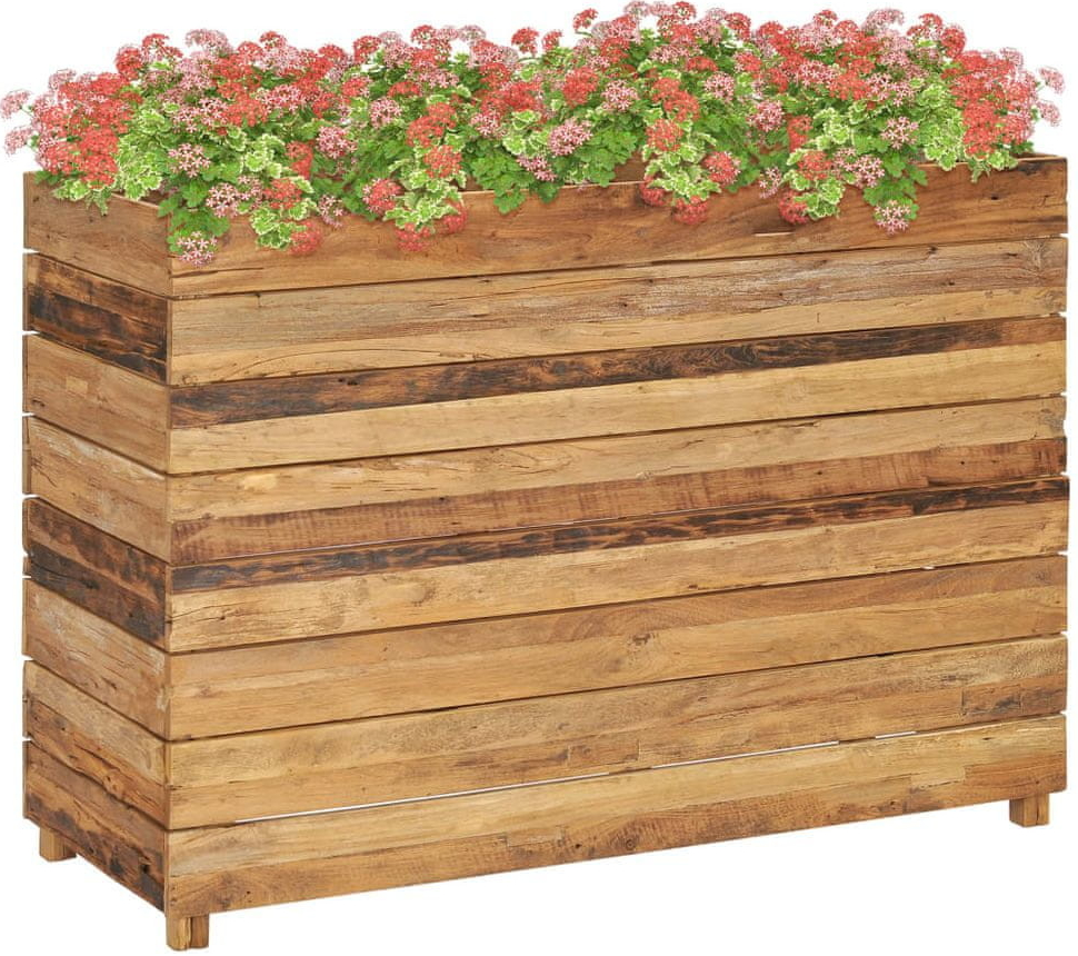 Greatstore Vyvýšený záhon 100 x 40 x 72 cm recyklovaný teak a ocel