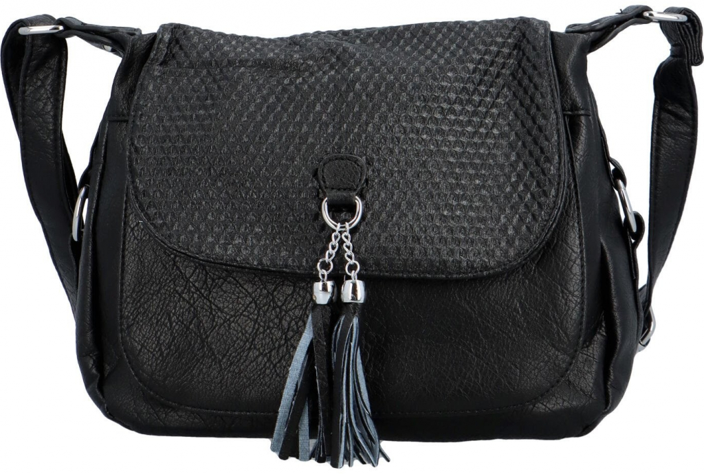 Dámská koženková kabelka s výraznou klopou Gallina černá