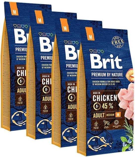 Brit Premium by Nature Adult M 4 x 15 kg