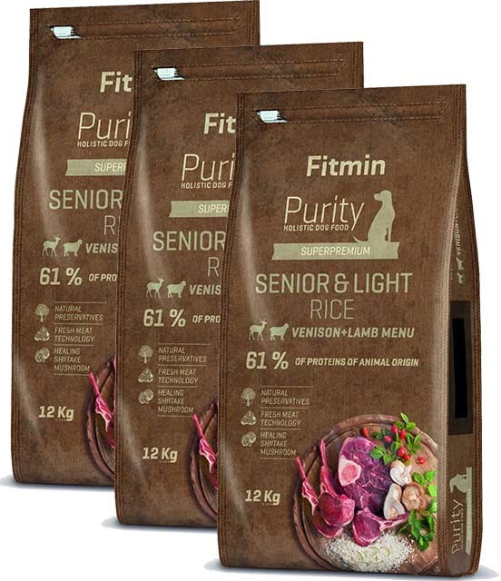 Fitmin Purity Rice Senior & Light Venison & Lamb 3 x 12 kg