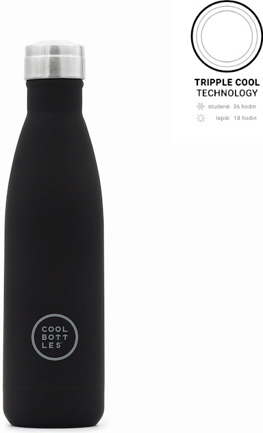 Cool Bottles Nerezová termolahev Mono Black třívrstvá 500 ml