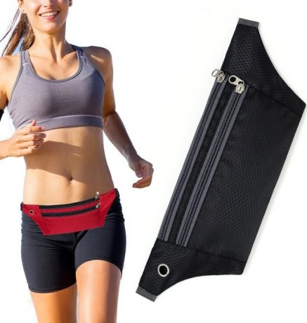 Pouzdro MG Ultimate Running Belt běžecké opasek s otvorem pro sluchátka, černé