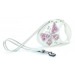 Flexi Glam Butterfly 3m/12kg Pásek Bílé