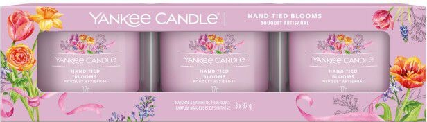 Yankee Candle Sada votivních svíček ve skle Hand Tied Blooms 3 x 37 g