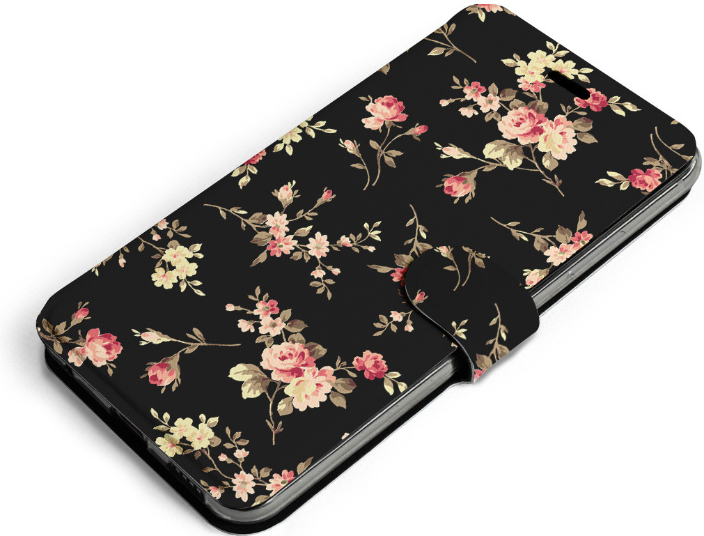 Pouzdro Mobiwear Flip Xiaomi Redmi Note 11 Pro 5G - VD02S Květy na černé