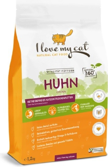 I love my Cat Huhn kuřecí granule pro kočky s citlivým zažíváním 1,2 kg