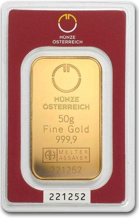 Münze Österreich zlatý slitek 50 g