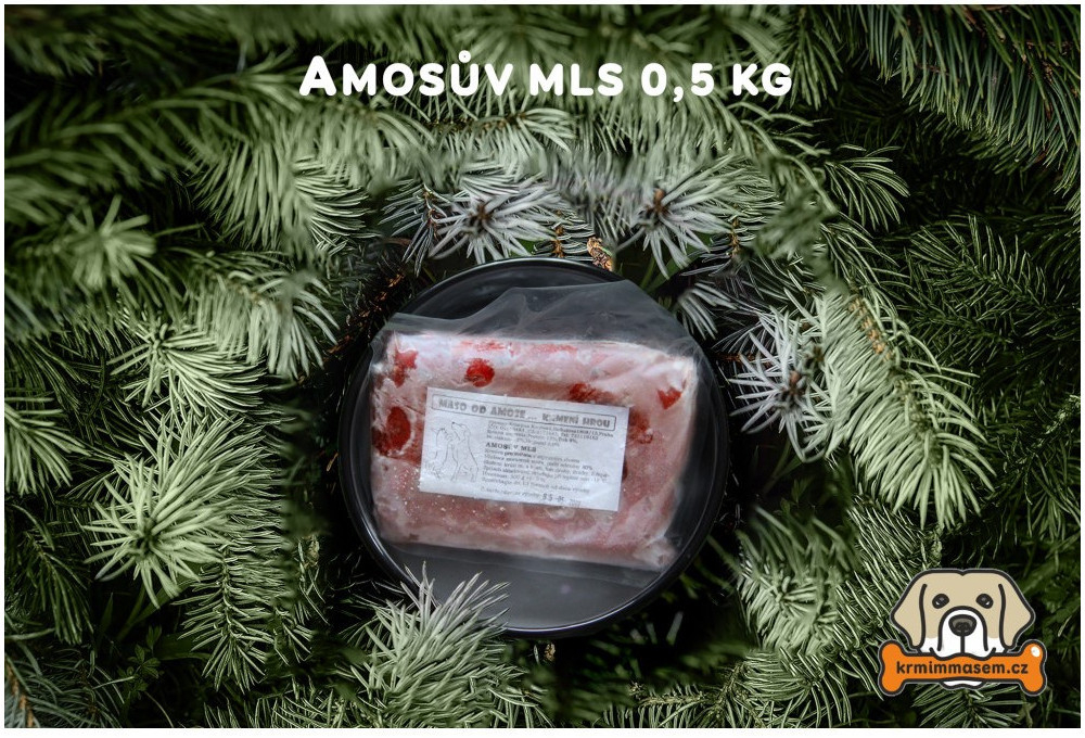 Maso od Amose Amosuv mls krůtí maso s kostí droby dršťky řepa 0,5 kg