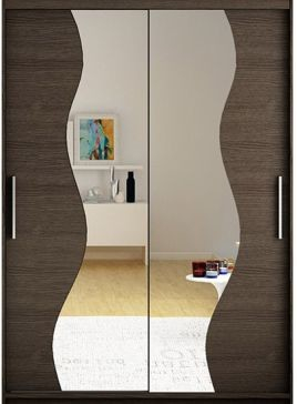 Kapol Miami S 120 cm s dvojitým zrcadlem a posuvnými dveřmi Čokoládová
