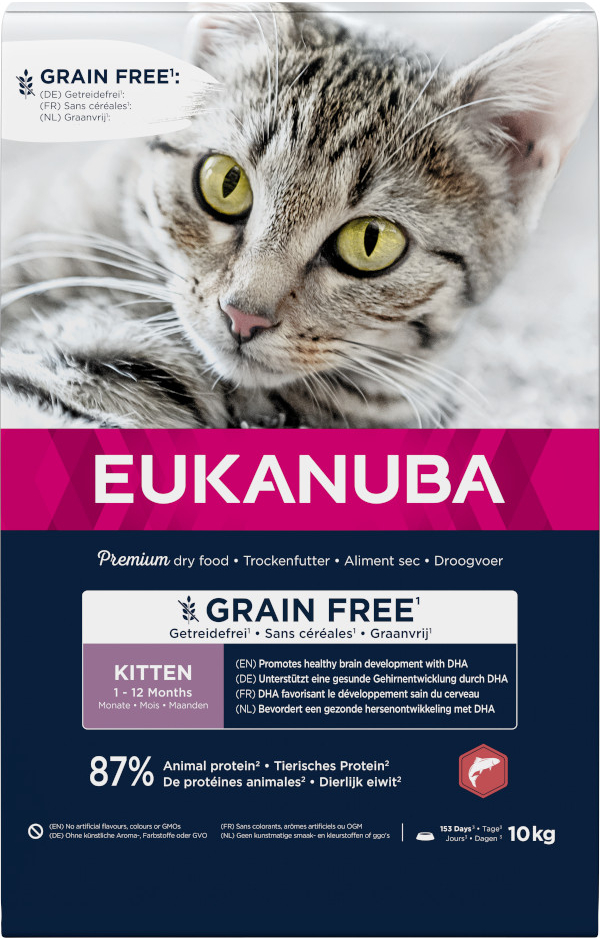 Eukanuba Kitten Grain Free bohaté na lososa 2 x 10 kg