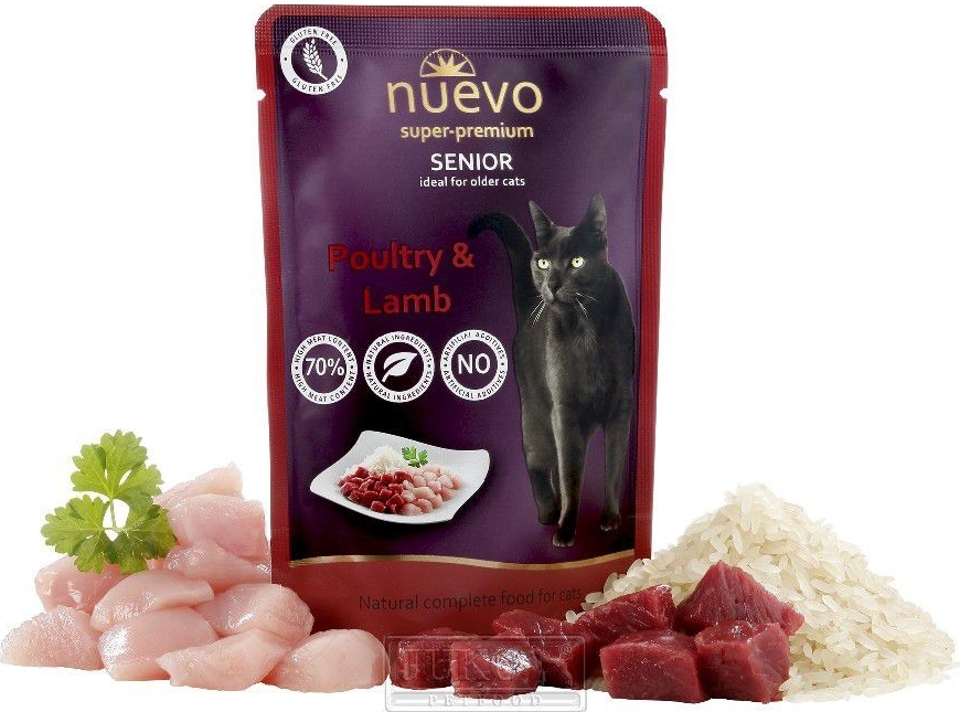 Nuevo Cat Senior drůbeží & jehněčí s rýží 85 g