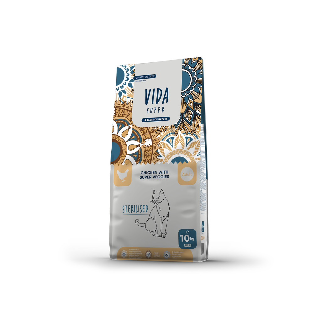 Kraftia VIDA SUPER CAT Adult Ster.Chicken&Veggies 10 kg