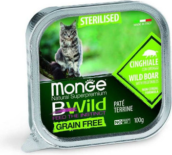 Monge BWild Cat Sterilised Divočák 100 g