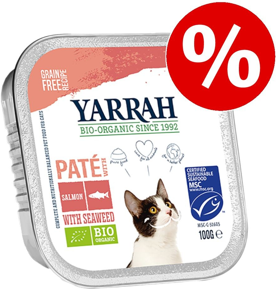 Yarrah Bio paté bio kuře & bio krůta s bio aloe vera 24 x 100 g