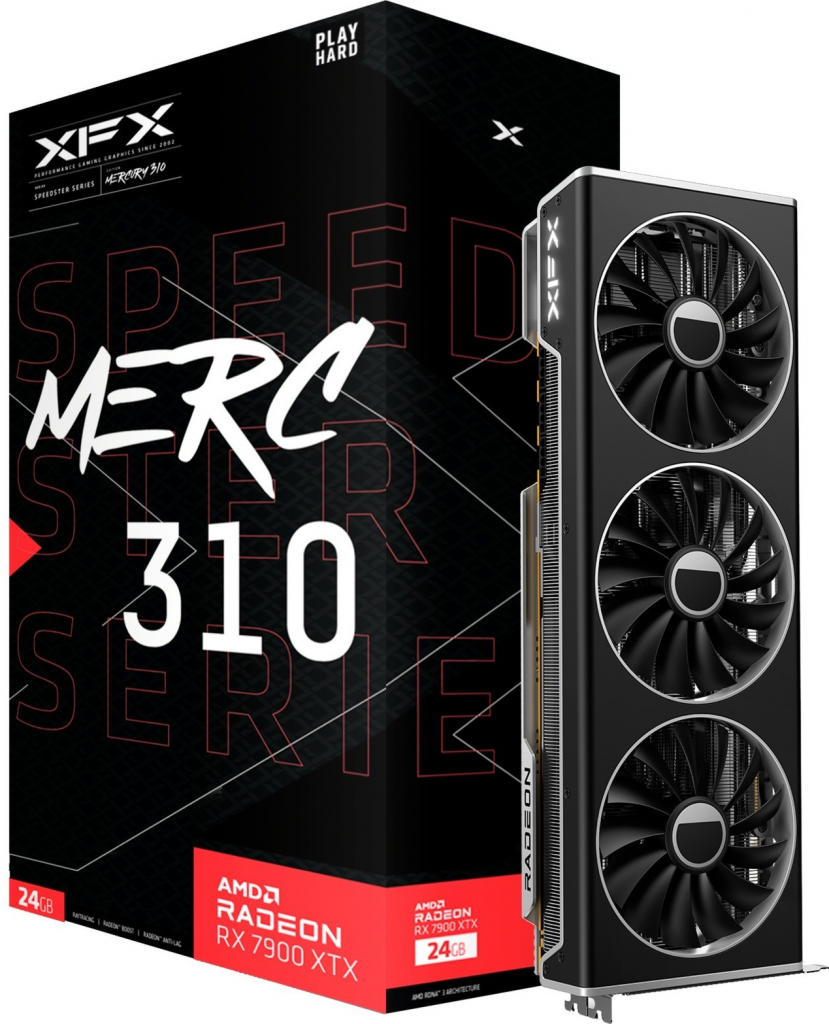 XFX Radeon RX 7900 XTX Black Gaming SPEEDSTER MERC310 24GB GDDR6 RX-79XMERCB9