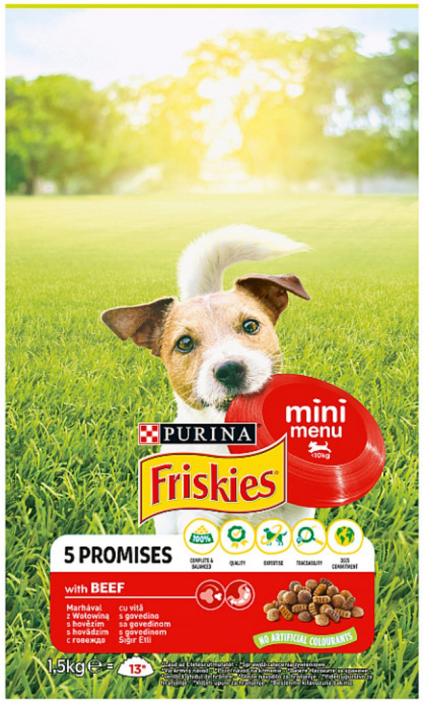 Purina Friskies pes Mini Menu s hovězím & obilovinami 1,5 kg