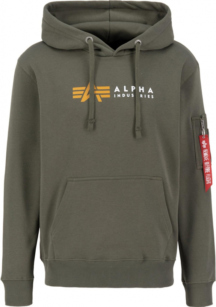 Alpha Industries mikina Alpha Label Hoody dark olive