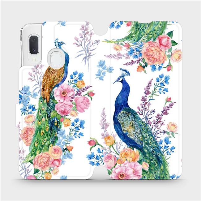 Pouzdro Mobiwear parádní flip Samsung Galaxy A20e - MX08S Pávi