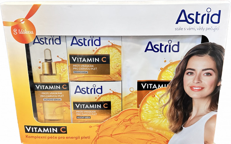 Astrid Vitamin C denní krém 50 ml + noční krém 50 ml + pleťové sérum 30 ml + maska 20 ml dárková sada