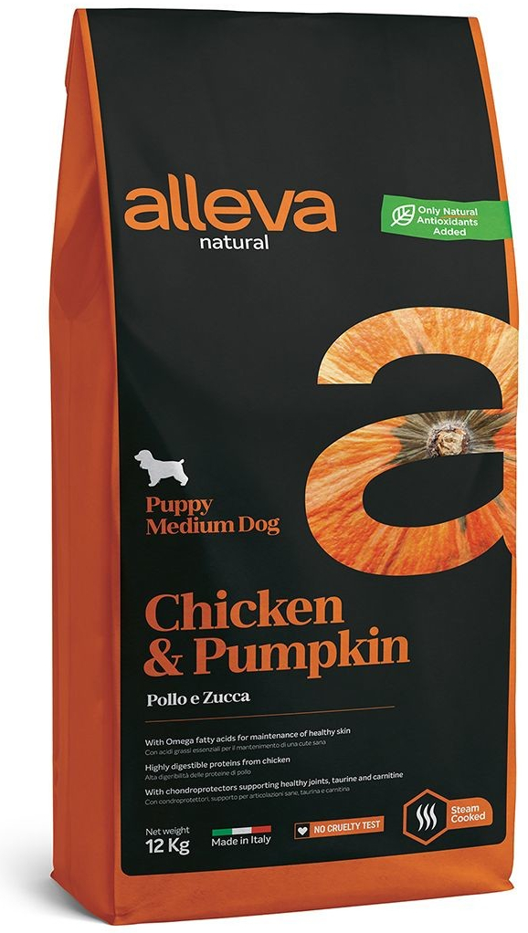 Alleva Natural Puppy Medium Chicken and Pumpkin 12 kg