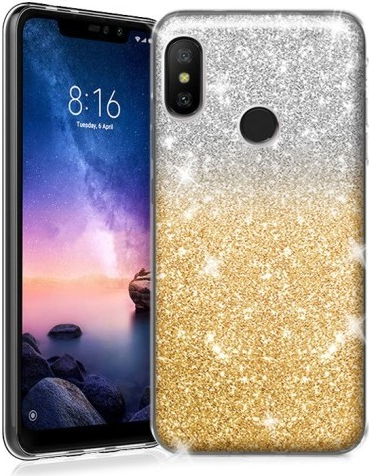 Pouzdro Back Glitter 2v1 Samsung Galaxy A40 A405F zlaté čiré