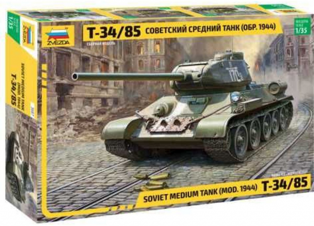 Zvezda Soviet Medium Tank T 34 85 3687 1:35