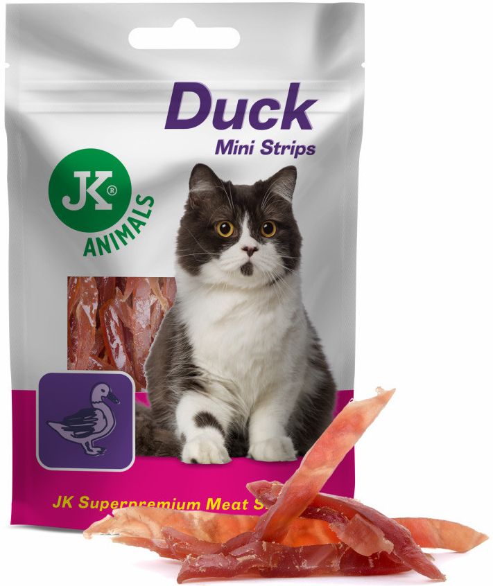 JK Animals Meat Snack Cat Duck Strips masový pamlsek 50 g