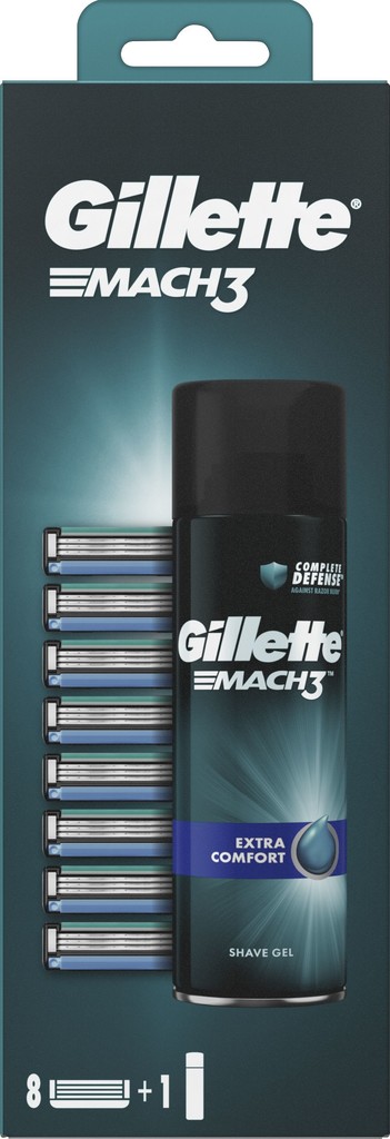 Gillette Mach3 8 ks + gel 200 ml