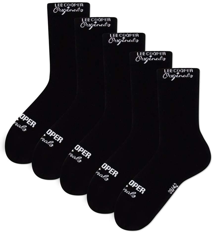 Lee Cooper pánské ponožky 5 Pack černá