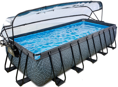 EXIT Stone Bazén s krytem, Sand filtrem a tepelným čerpadlem 540x250x100cm