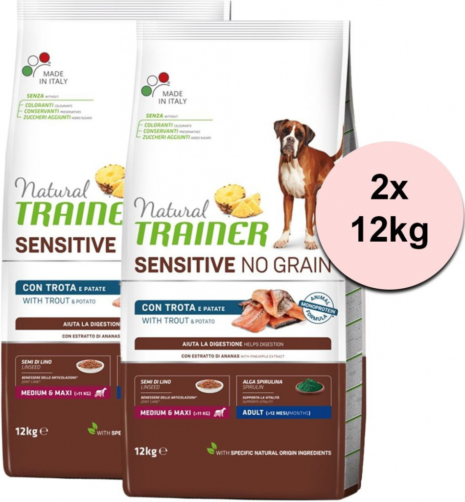 Trainer Natural Sensitive No gluten Adult M/M vepřové 12 kg