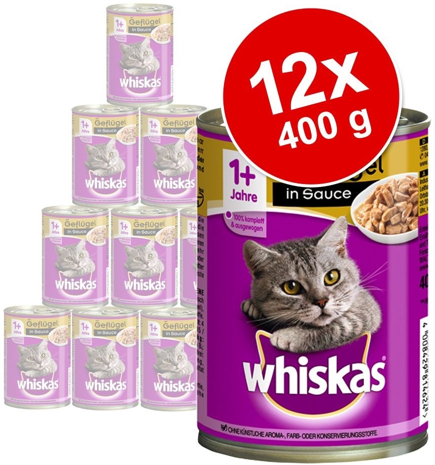 Whiskas s hovězím & játry v omáčce 12 x 400 g