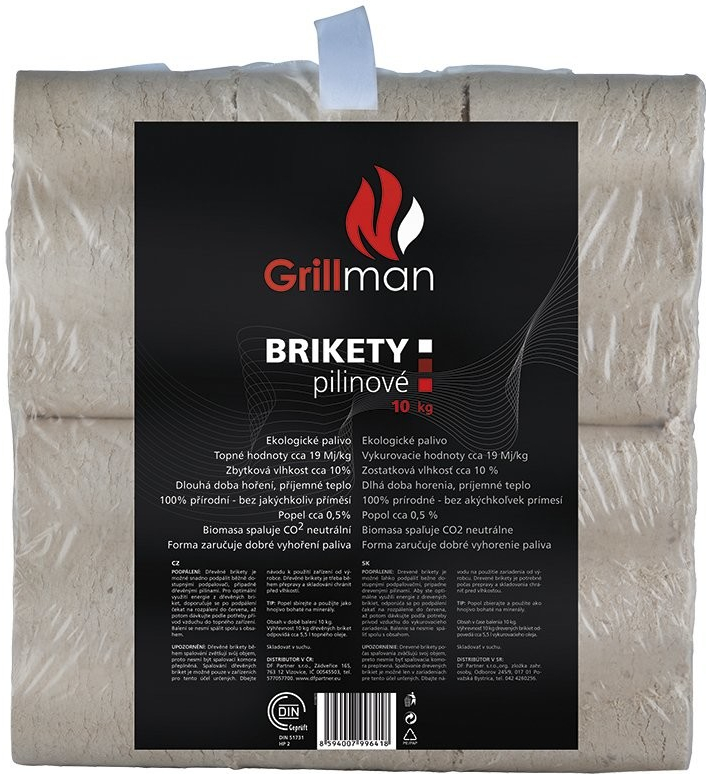 Grillman dřevěné brikety 10 kg