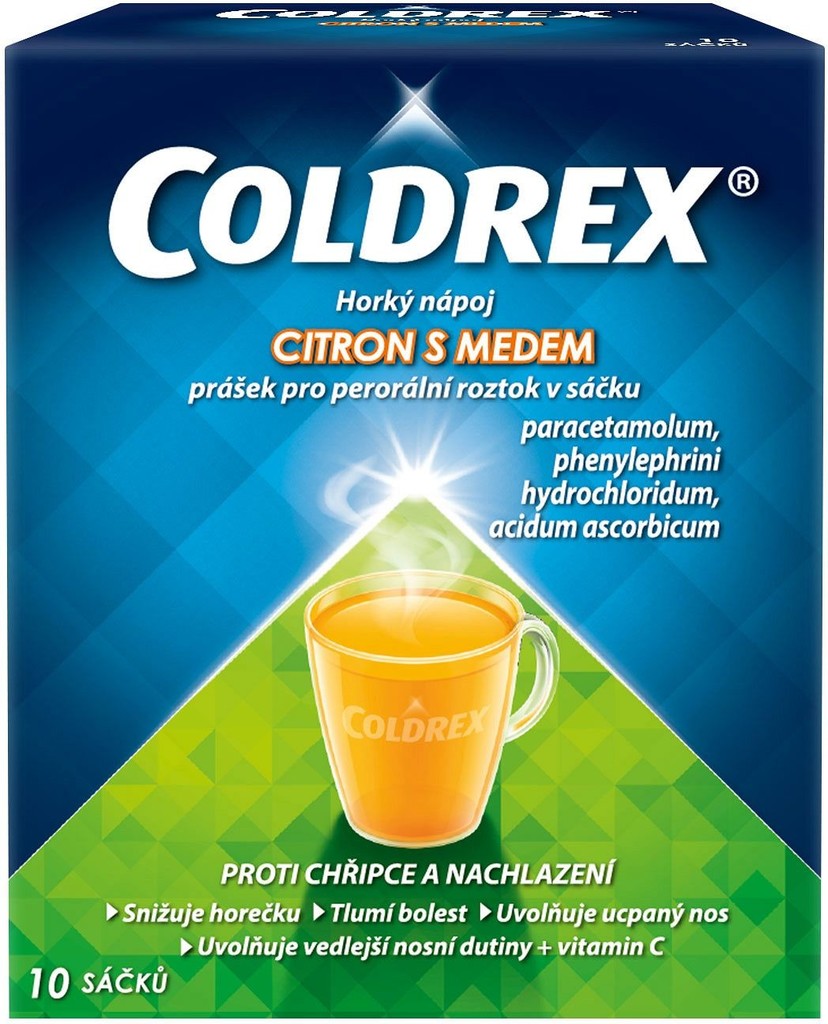 COLDREX HORKÝ NÁPOJ CITRON S MEDEM POR 750MG/10MG/60MG POR PLV SOL SCC 10 I