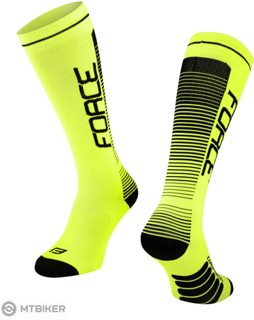 Force ponožky F COMPRESS fluo-černé