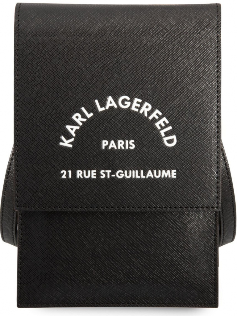 Pouzdro Taška Karl Lagerfeld Saffiano Rue Saint Guillaume Wallet Phone Bag, černé