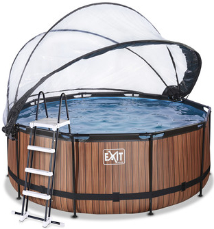 EXIT Bazén Wood s krytem, Sand filtrací a tepelným čerpadlem 360x122cm
