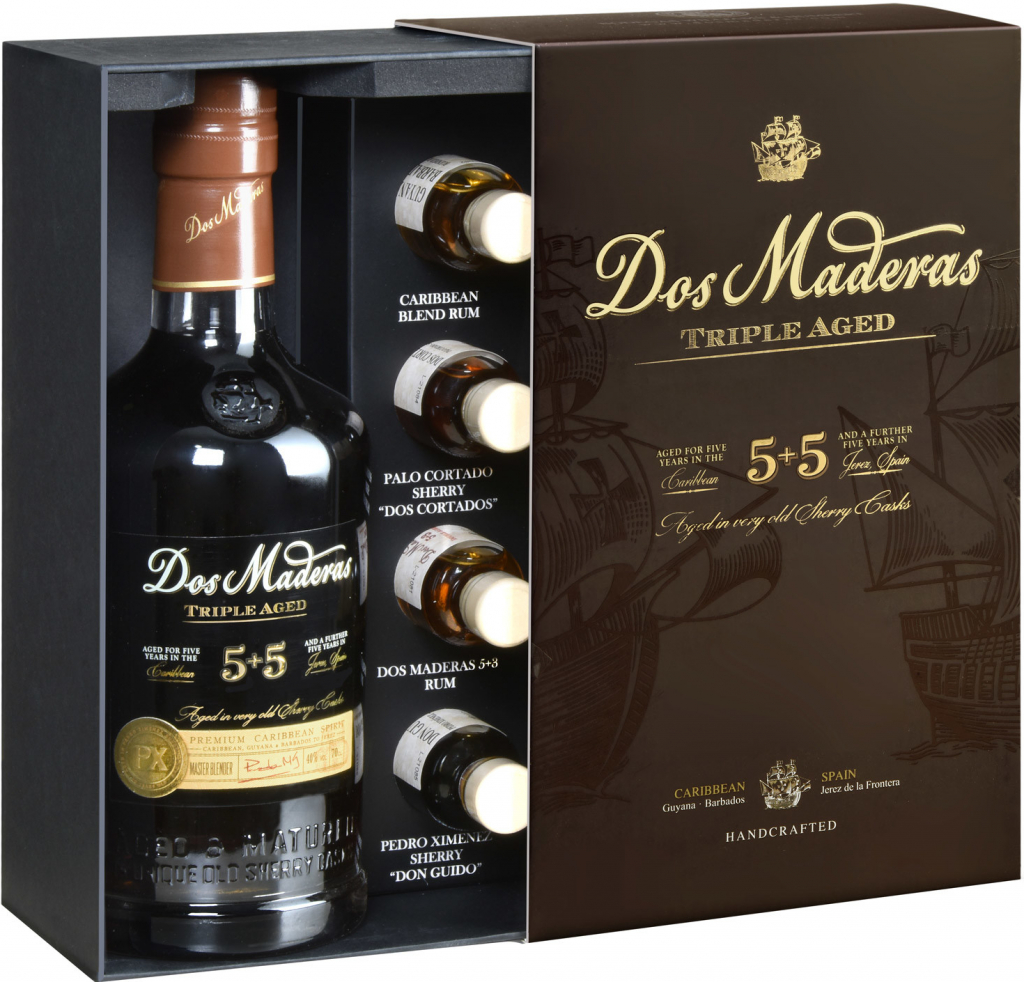 Dos Maderas PX Triple Aged 5y + 5y Rum 0,7 l + 4 x 0,22 l (Degustační Sada)