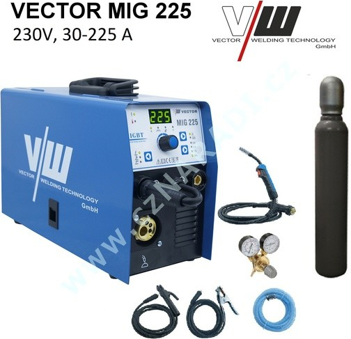 VECTOR WELDING MIG 225 + příslušenství + Co2 lahev