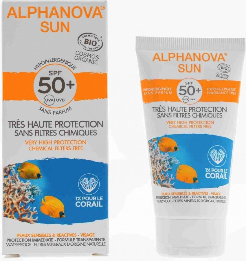 Alphanova Sun opalovací krém na obličej tónovací hypoalergenní SPF50 50 g