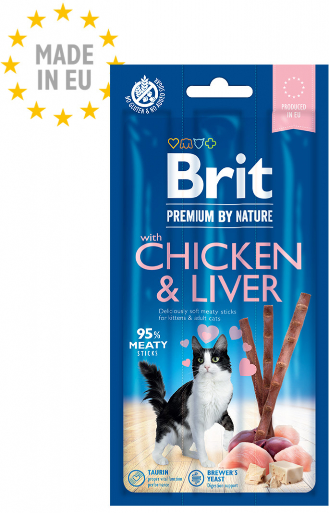 Brit Premium by Nature Cat 3 Sticks Chicken & Liver 15 g