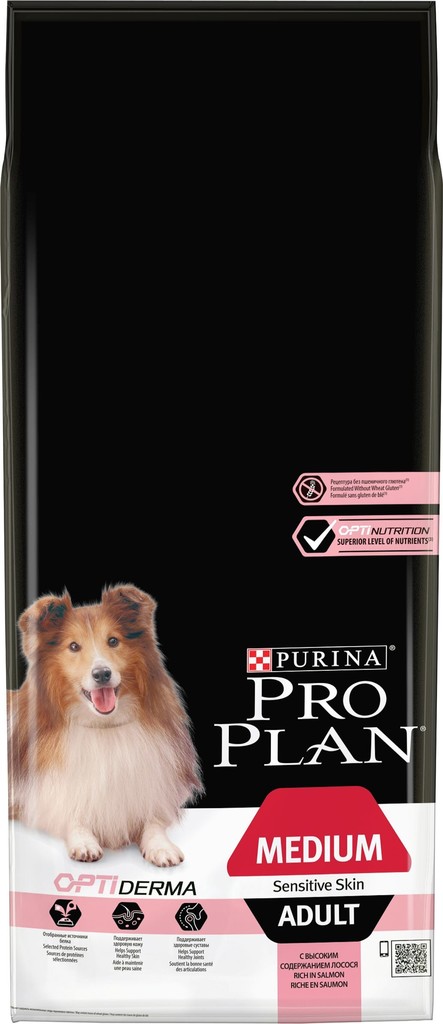 Purina Pro Plan Medium Adult Sensitive Skin losos 14 kg