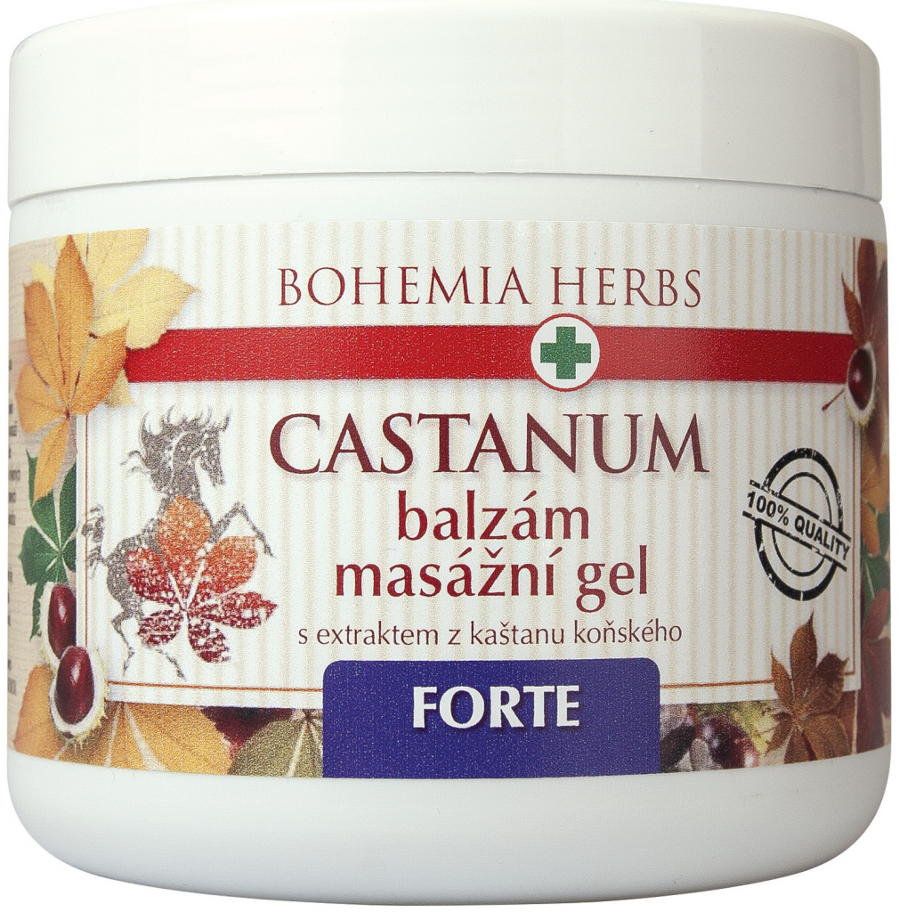 Bohemia Herbs Castanum Forte extra silný balzám masážní gel 600 ml