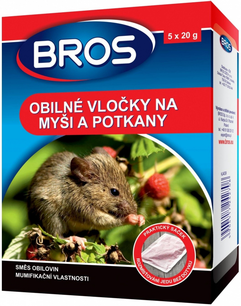 Bros Na myši a potkany obilné vločky 5 x 20 g