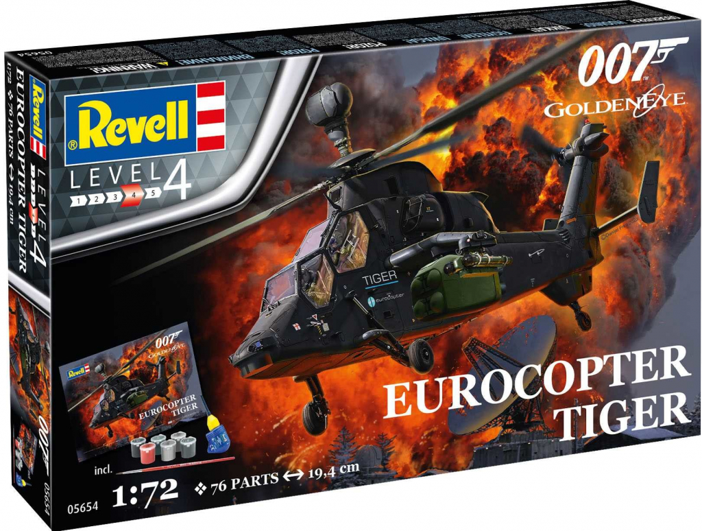 Revell James Bond Golden Eye Eurocopter Tiger Gift-Set 05654 1:72