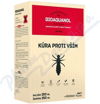 Bioaquanol Kúra vši šampon 250 ml + balzám 250 ml + hřeben dárková sada